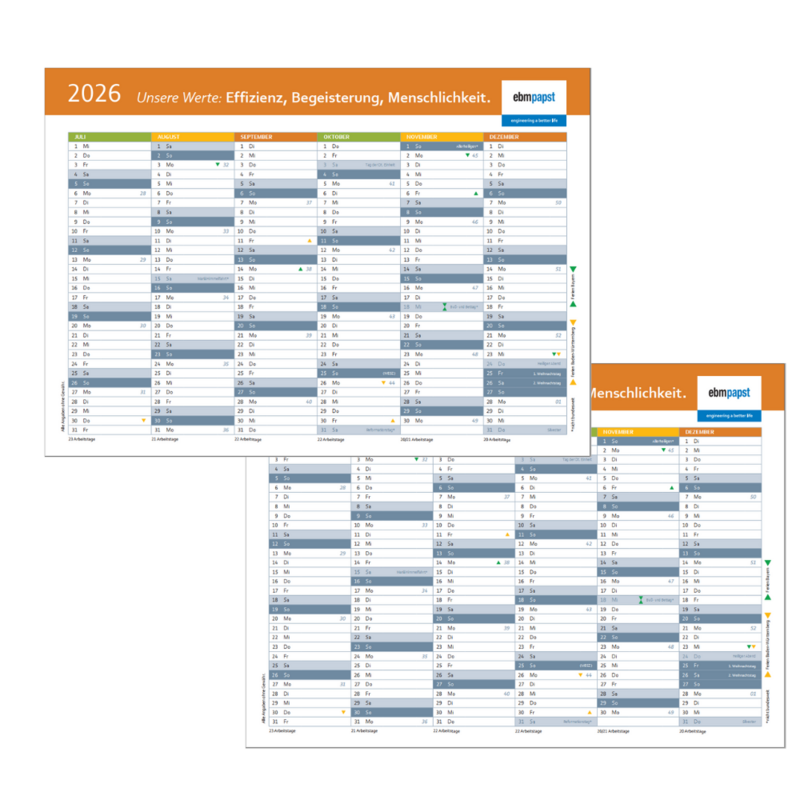 Kalender A4 beiseitig / quer 2026