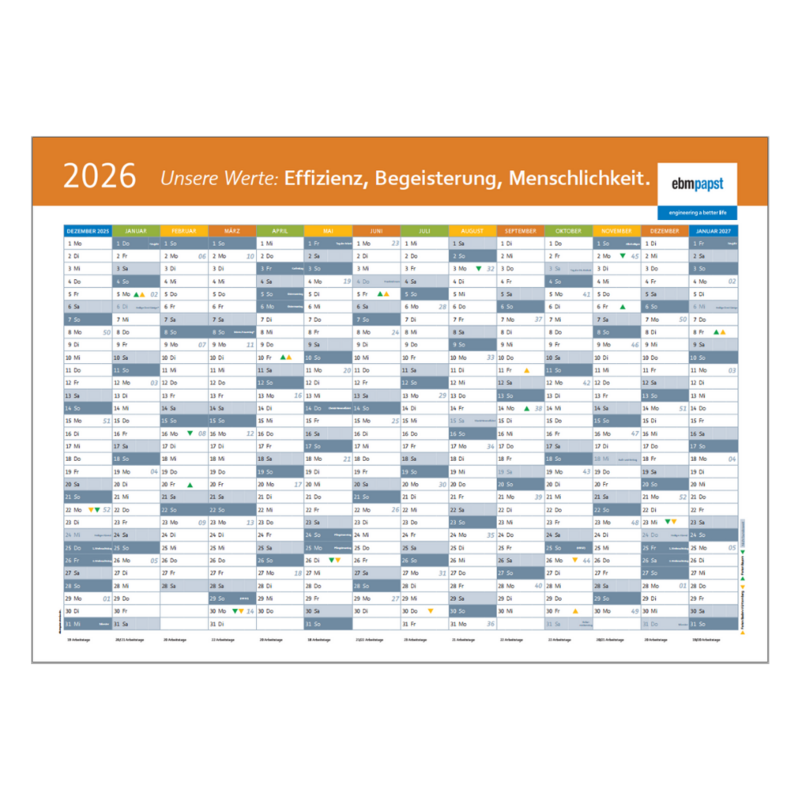 Wall calendar A1 2026