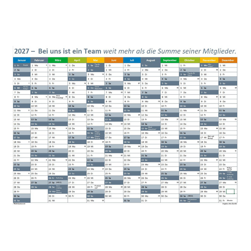 Digitaler Kalender 2027 zum Download