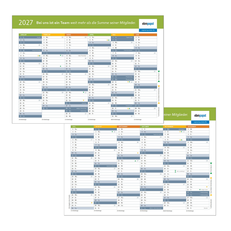 Kalender A4 beiseitig / quer 2027 *Bedarfsabfrage*