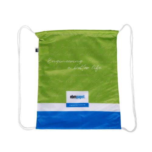 Sustainable gym bag with ebm Papst logo