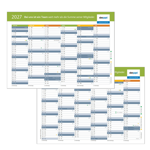 Kalender A5 beiseitig / quer 2027