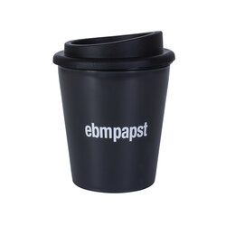 Sustainable to-go coffee mug with ebm-papst logo