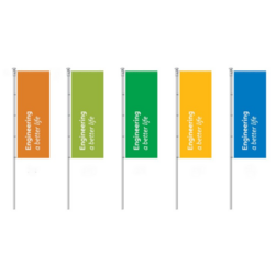 Portrait flag<br>"Engineering a better life"